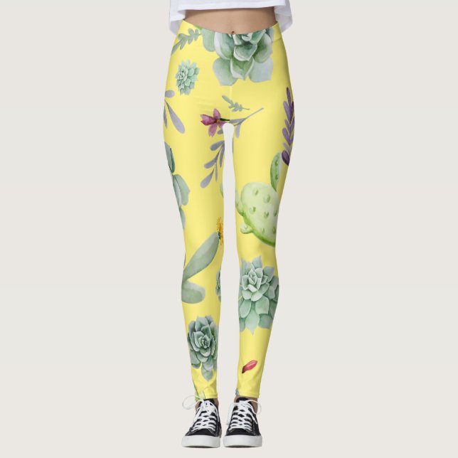 Cactus Pattern 9 Leggings (Vorderseite)