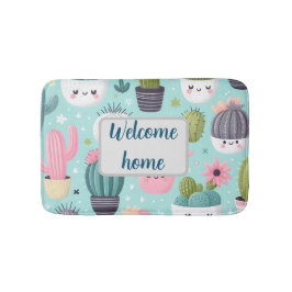Cactus pattern badematte