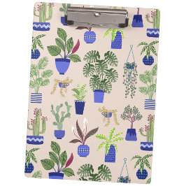 Cactus Pattern Blush Pink Klemmbrett