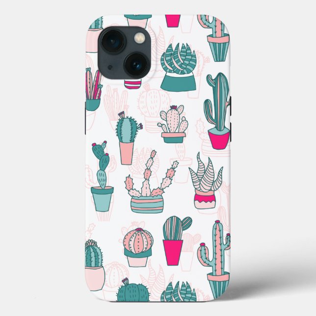 Cactus Pattern Case Mate Trendy Pink House Pflanze (Rückseite)