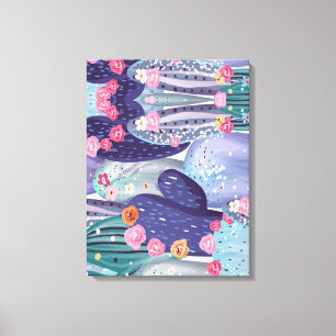 Cactus Pattern Colorful Watercolor Leinwanddruck