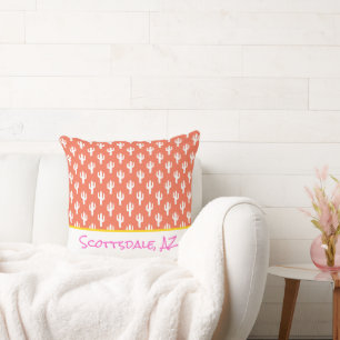 Cactus Pattern Custom Place Name farbenfrohe Dekor Kissen