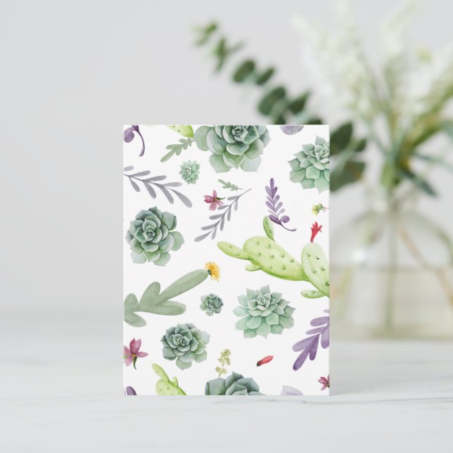 Cactus Pattern Postkarte (Stehend Vorderseite)