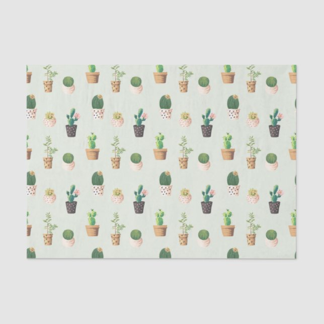 Cactus Pattern - Sukkulente Pflanze Seidenpapier (Vorderseite)
