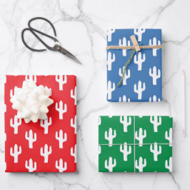 Cactus Pattern Wüste Südwest Primäre Farben Spaß Geschenkpapier Set