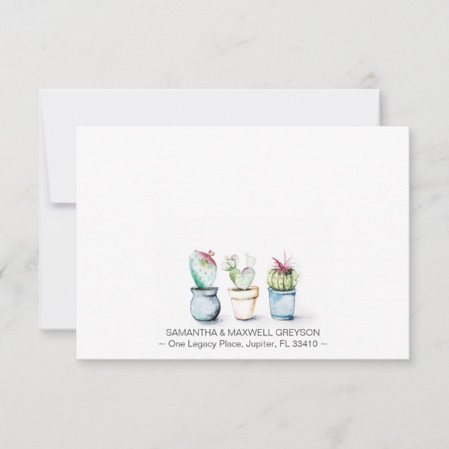 Cactus Personalisiert Business Card Stationery Mitteilungskarte (Vorderseite)