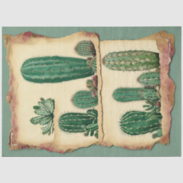 Cactus Pflanze Ephemera Collage Art Nr. 2 Seidenpapier