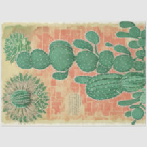 Cactus Pflanze Ephemera Collage Art Nr. 4