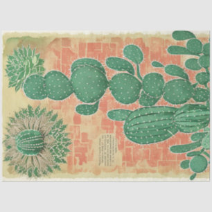 Cactus Pflanze Ephemera Collage Art Nr. 4 Seidenpapier