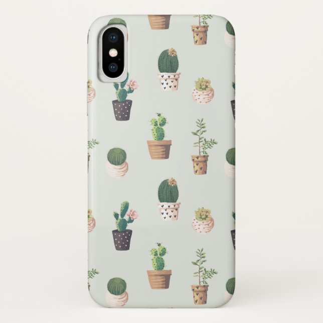 Cactus Pflanze Muster Niedliche Illustration Case-Mate iPhone Hülle (Rückseite)