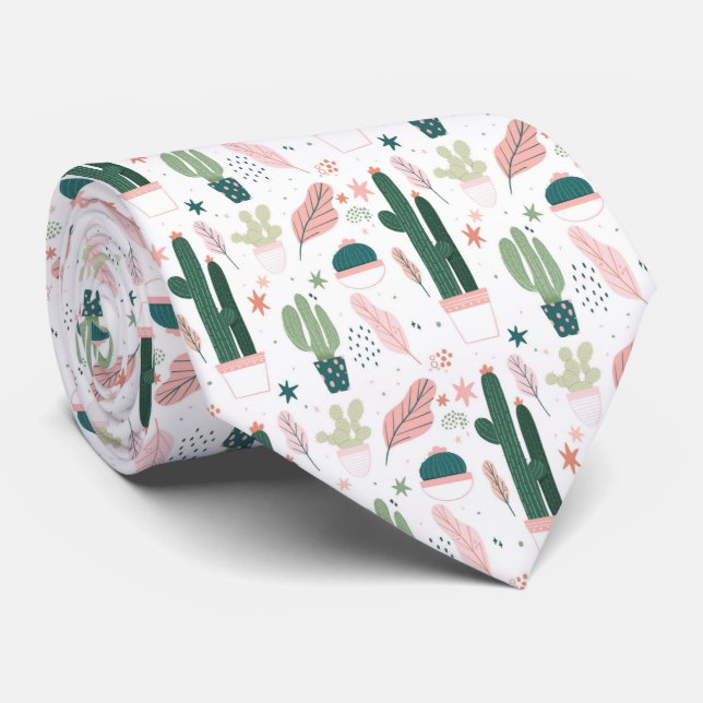 Cactus Pflanze Neck Tie Krawatte (Gerollt)