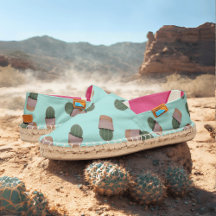 Cactus Pflanze Pattern Robin Egg Blue Espadrilles