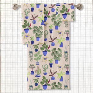 Cactus Pink Pattern Badhandtuch Set