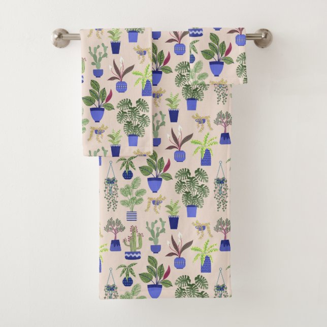 Cactus Pink Pattern Badhandtuch Set (Insitu)