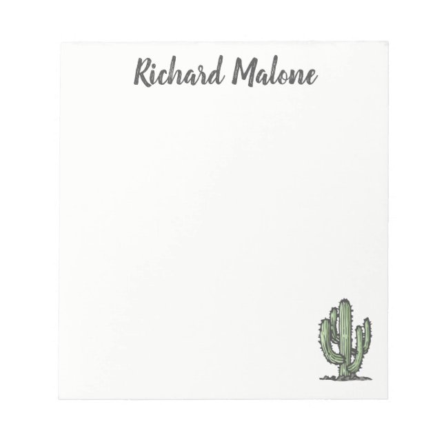Cactus Plant Hand Drawn Illustration Personalized Notizblock (Vorderseite)