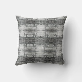 Cactus Plants On Wood Planks Black And White Photo Kissen