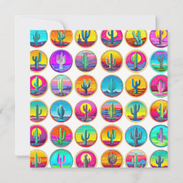 Cactus Pop Art Sukkuline Pflanze Gartenarbeit Karte