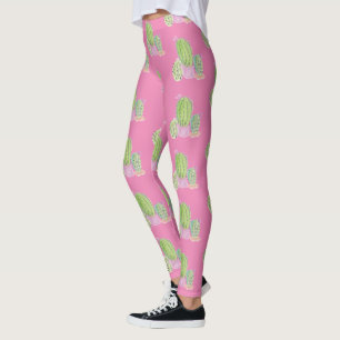 Cactus pot Pflanze Pattern rosa Leggings