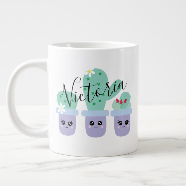 Cactus Potted Niedlich Name Riant Coffee Tasse (Links)