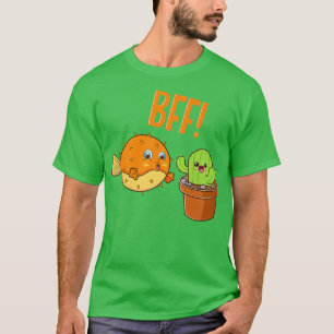 Cactus & Puffer Fish BESTE FREUNDIN Funny Bestie K T-Shirt