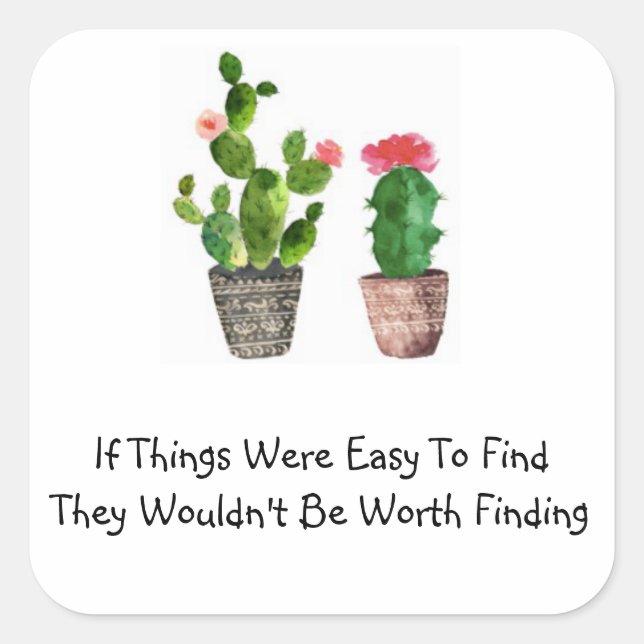 Cactus Quote Sticker (Vorderseite)