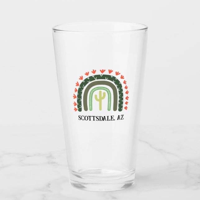 Cactus Rainbow Scottsdale AZ Modern Desert Fun Glas (Vorderseite)