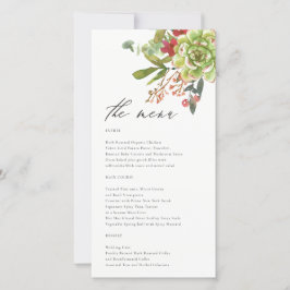 Cactus Red Floral Wedding Card Dankeskarte