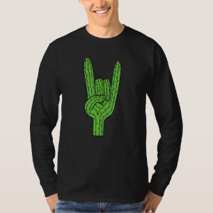 Cactus Rock and Roll Hand Wüste Pflanze Cacti Succ T-Shirt