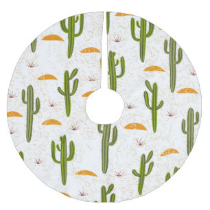 Cactus Sand: Mexikanischer Stil Nahtlos. Polyester Weihnachtsbaumdecke