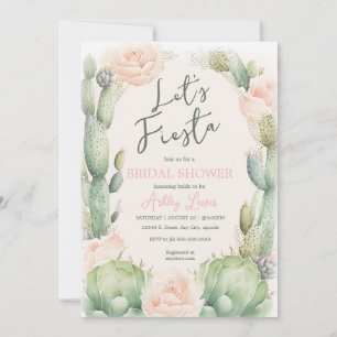 Cactus-Schimmer-Boho-Wüsten-Blumen-Braut- Dusche Einladung