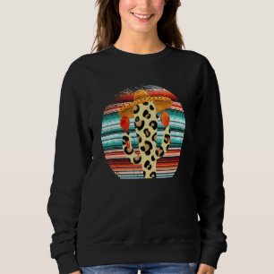 Cactus Serape Turquoise Leopard Print Cheetah West Sweatshirt