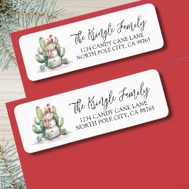 Cactus Snowman Weihnachts-Rücksendeadresse