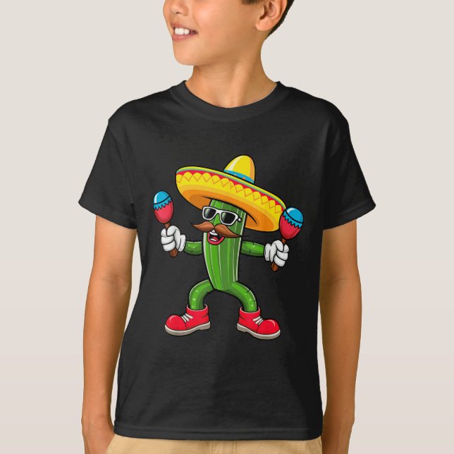 Cactus Sombrero Cinco De Mayo Mexican Cactus Party T-Shirt (Vorderseite)