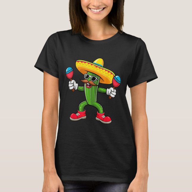 Cactus Sombrero Cinco De Mayo Mexican Cactus Party T-Shirt (Vorderseite)