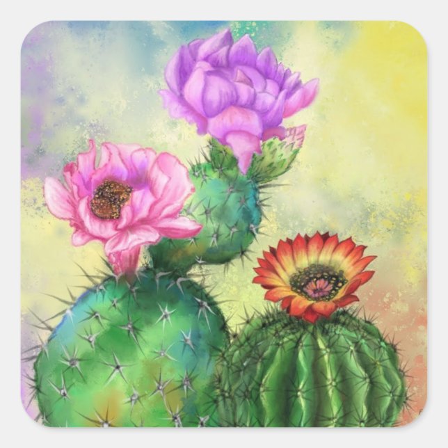 Cactus Sticker Schöne Blume (Vorderseite)