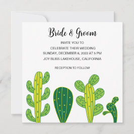Cactus succulent botanical Wedding Einladung
