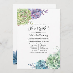 Cactus succulent Bridal oder Baby Shower by Mail Einladung