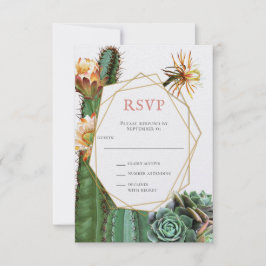 Cactus succulent Greenerity Wedding RSVP Einladung