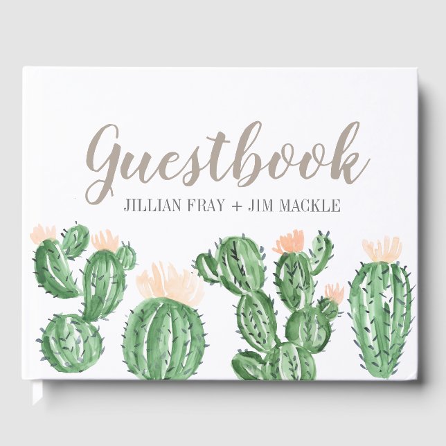 Cactus succulent Hochzeitsguestbook Gästebuch (Vorderseite)