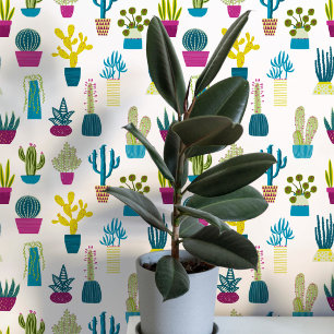 Cactus Succulent House Pflanze Art Tapete