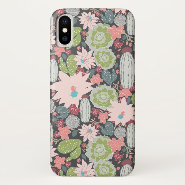 Cactus succulent Pflanze Pattern Case-Mate iPhone Hülle (Rückseite)