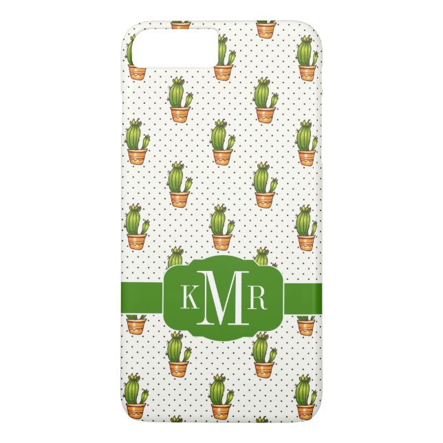 Cactus & Succulent Polk Dot Pattern Case-Mate iPhone Hülle (Rückseite)