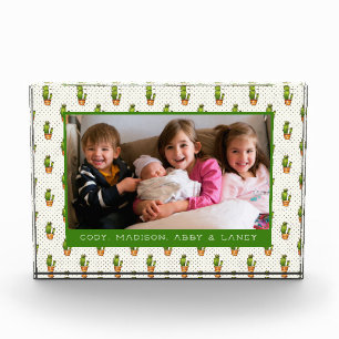 Cactus & Succulent Polk Dot Pattern Fotoblock