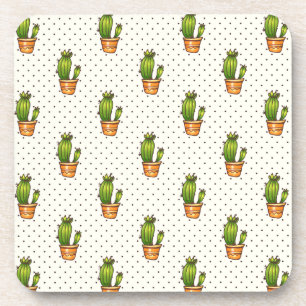 Cactus & Succulent Polk Dot Pattern Getränkeuntersetzer