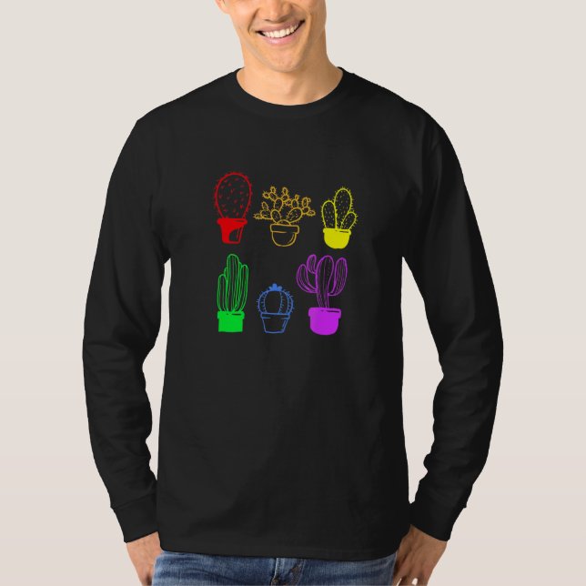 Cactus succulent Pride Rainbow Pflanze Subtle Lgbt T-Shirt (Vorderseite)