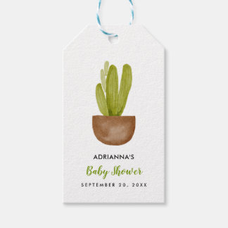 Cactus succulent Terracotta Pot | Babydusche Geschenkanhänger