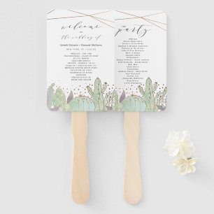 Cactus & Succulent Trendy Wedding Program Fächer