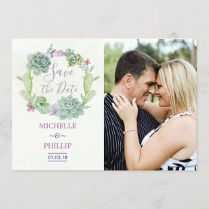 Cactus succulent Wedding Save the Date