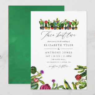 Cactus succulents Fiesta Wedding Einladung