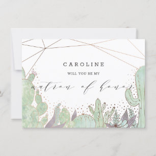 Cactus & Succulents Matron of Honor Vorschlag Card